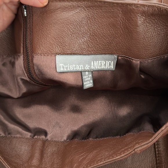 Tristan & America - Genuine leather skirt - size 8 🤎 - Picture 3 of 6
